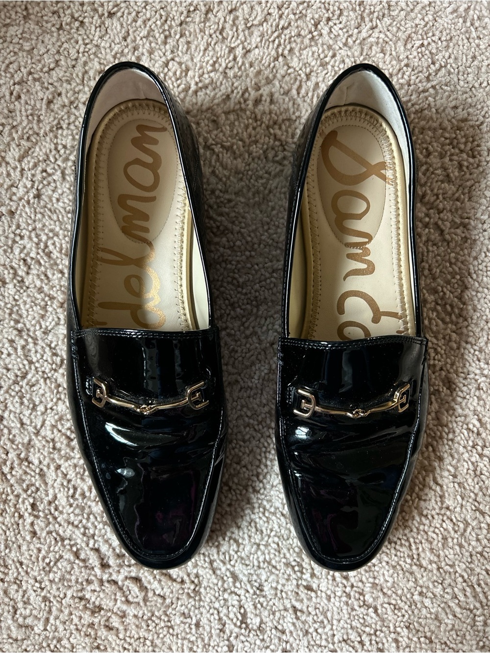 Sam Edelman Loraine Black Patent Leather Bit Loafers Size 10